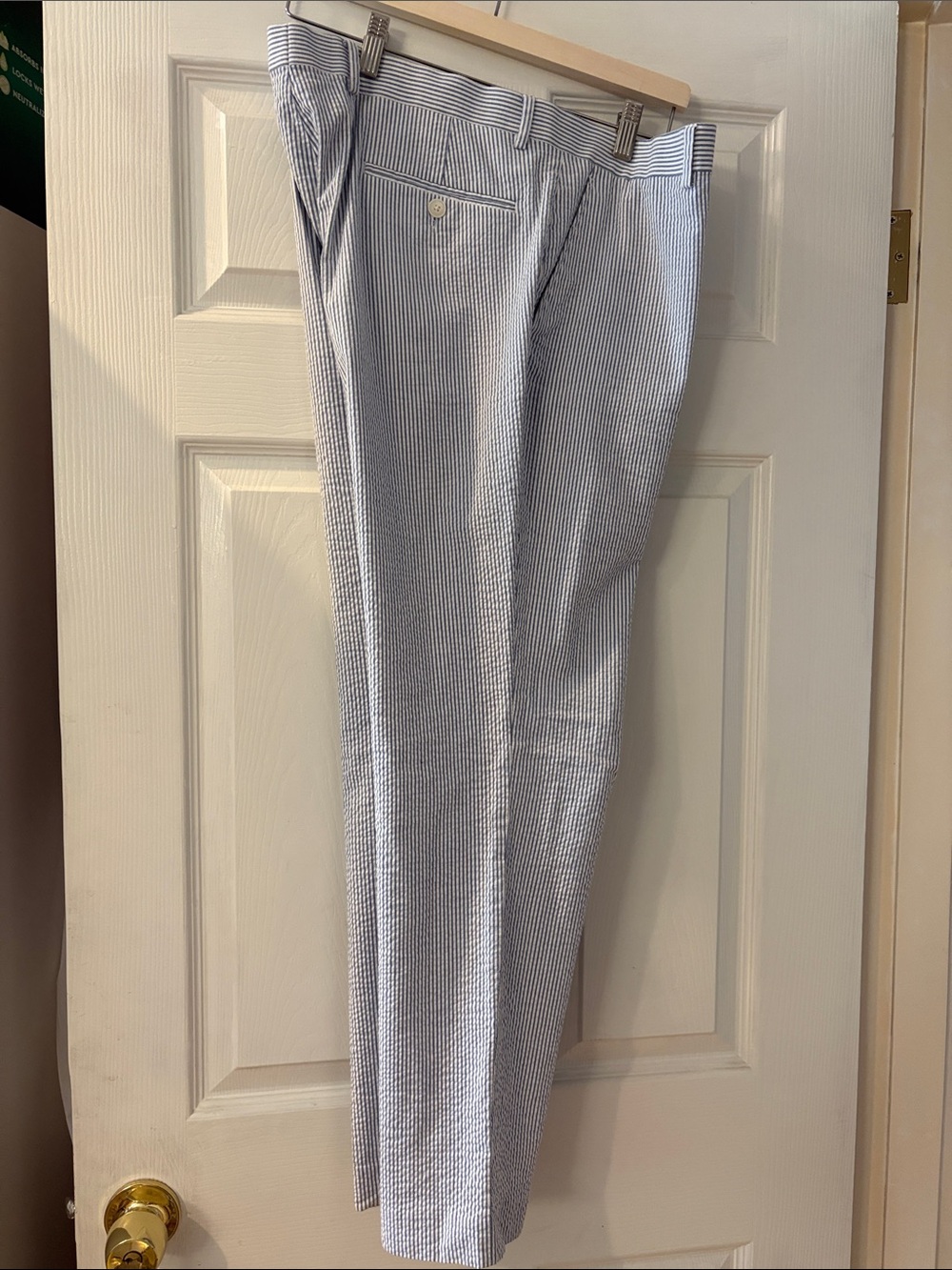 Tommy Hilfiger Light Blue & White Seersucker Chinos